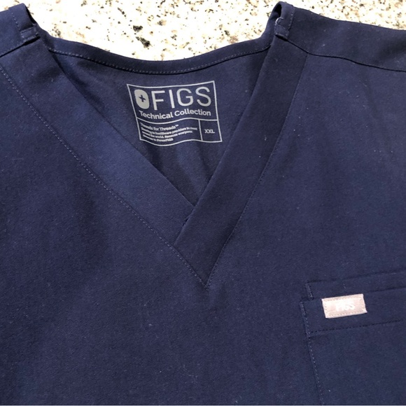 FIGS Mens Technical Collection Scrub Top Navy Blue Style FM1500 Size XXL - Picture 7 of 16